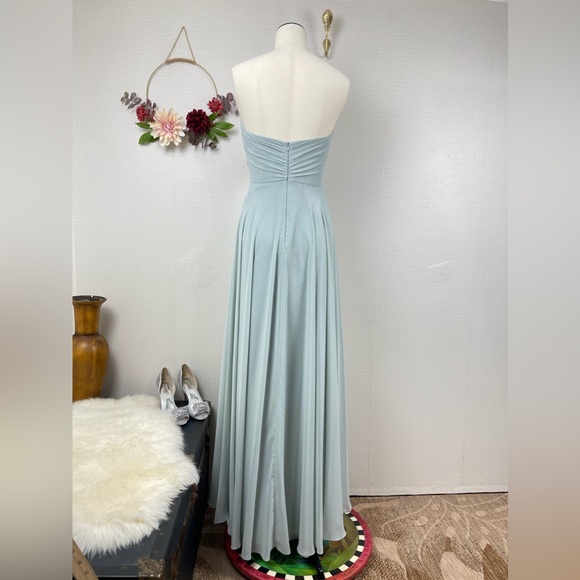 JENNY YOO Women Bridesmaid Wedding Long Gown Adeline Morning Mist size 12 - Picture 4 of 12